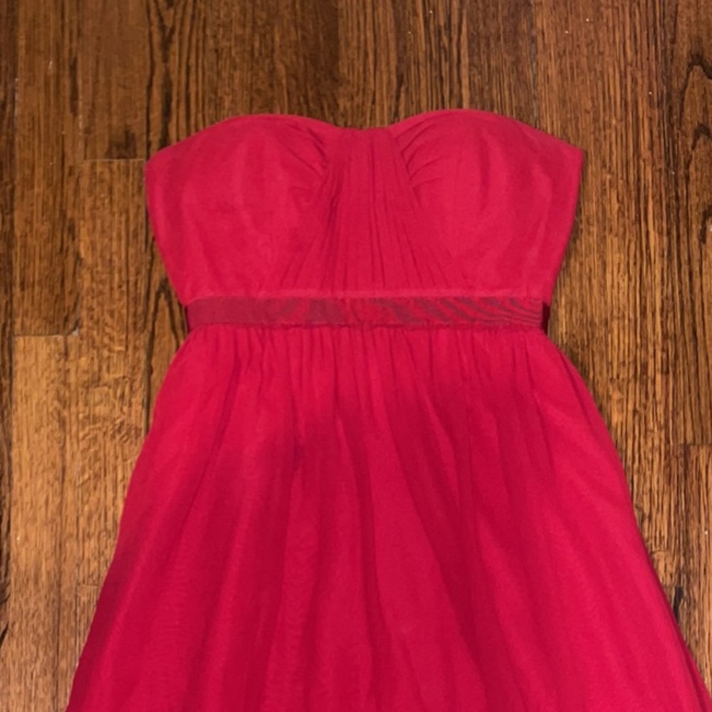 Red strapless Bridesmaids dress